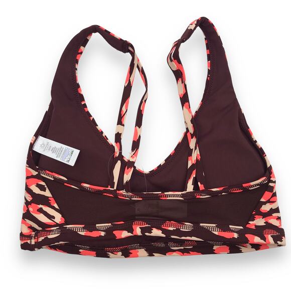 Aerie Offline Goals Plunge Sports Bra XS Leopard Animal Print Removable Pads NWT - Picture 2 of 8